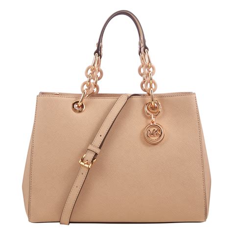 michael kors cynthia satchel bag|Michael Kors opened satchel purse.